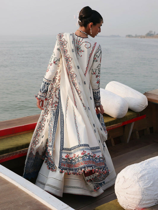 Hussain Rehar Luxury Lawn'26 Eid Edit Embroidered Unstitched 3-Piece Suit-Yuki
