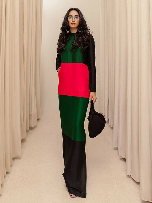 Black Hussain Rehar Pay Day Volume - II Raw Silk Stitched 1-Peice-MOD