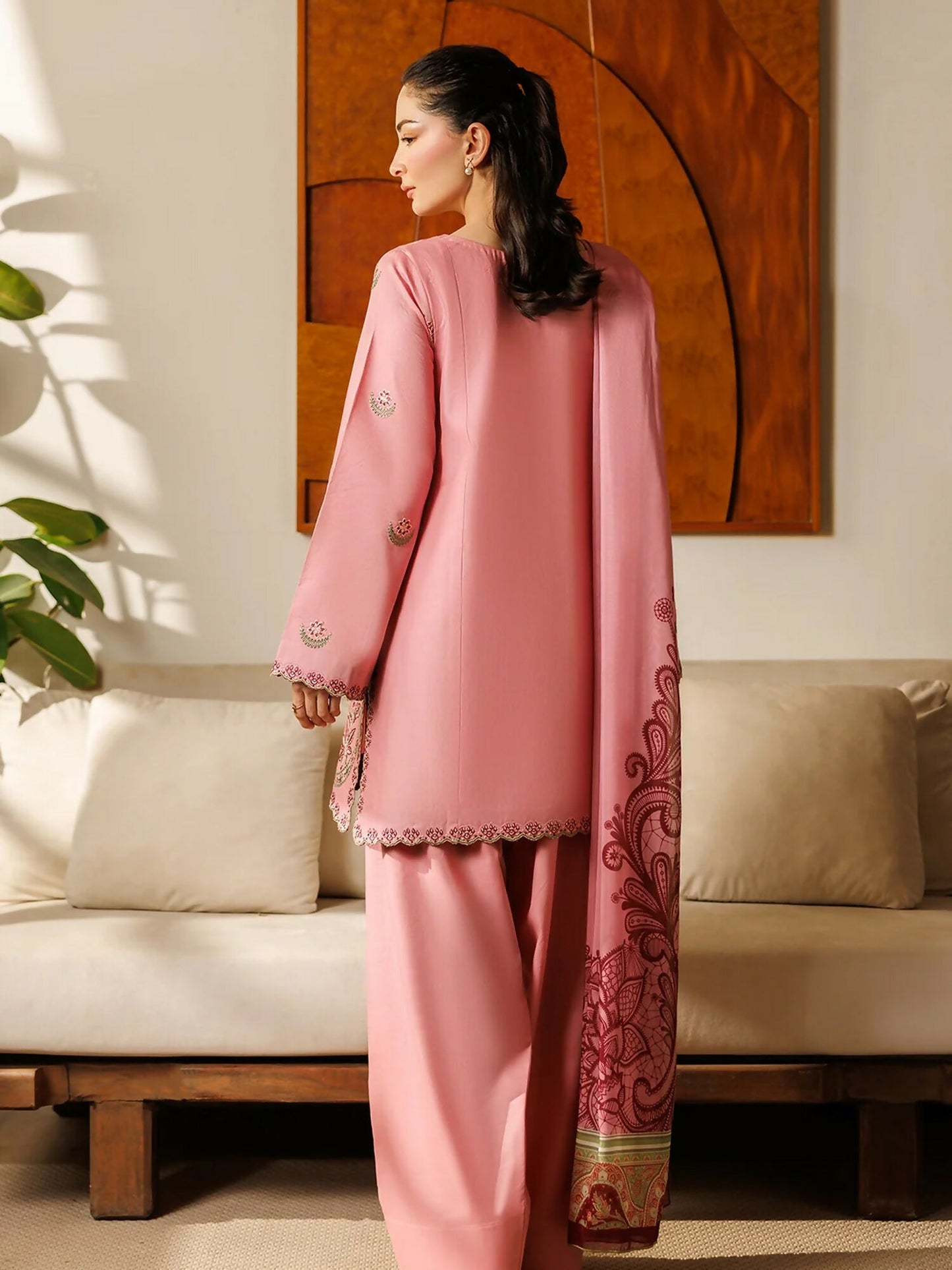 Panache Apparel Mistfall Ramadan Edit Cotton Embroidered Stitched Suit-Vysa