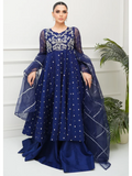 Allure By IH Lehr Chiffon Embroidered Lehenga-Sundae