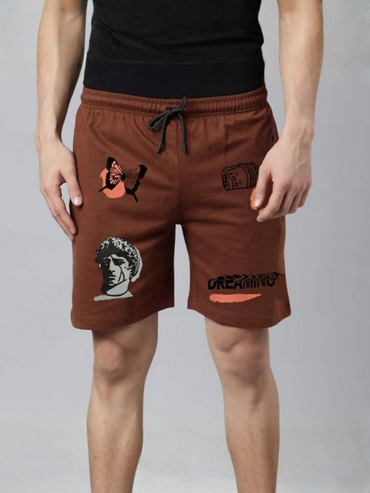 Jupiter Printed Figure Graphic Terry shorts-13341