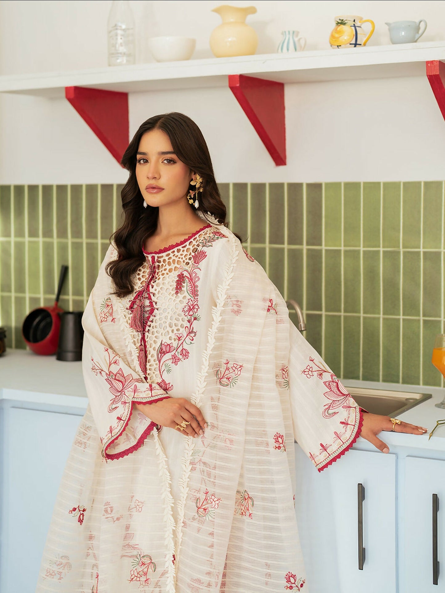 Mahnur Sera Pret'26 Jacquard Lawn Embroidered Stitched 3-Piece Suit-SP-05