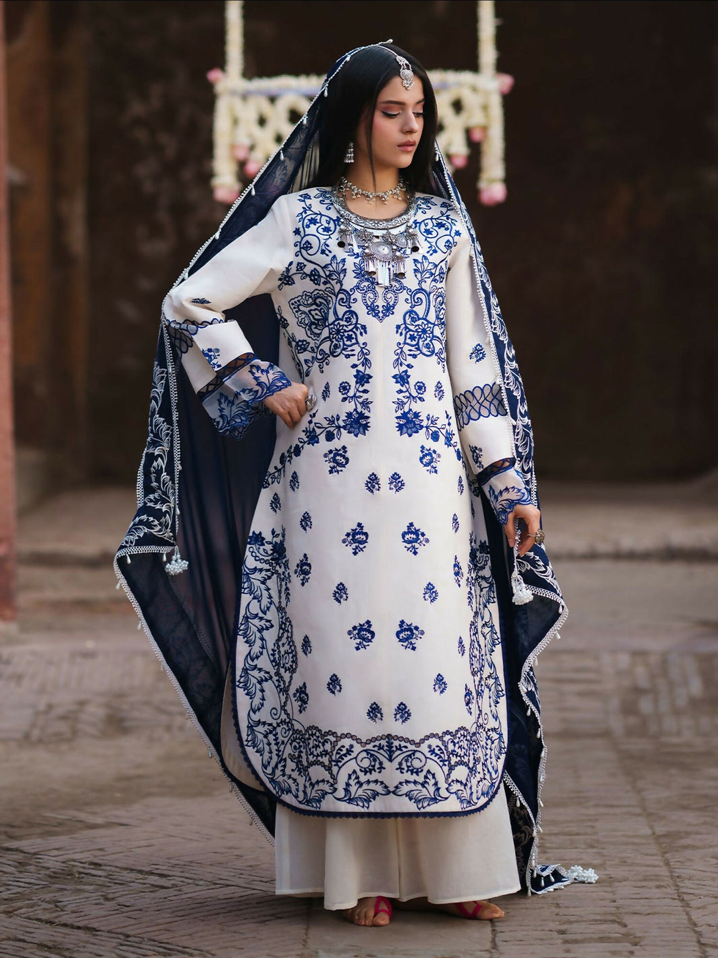 Mahnur Gul Luxury Lawn'26 Embroidered Stitched 3-Piece Suit-G-008