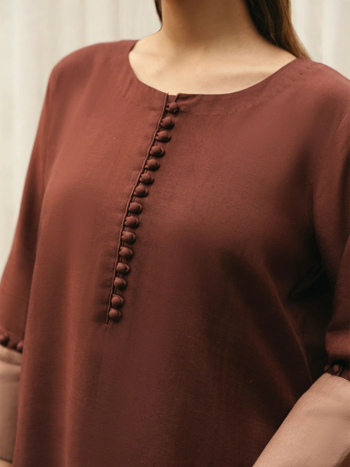 Mannat Clothing Suave Edit Raw Silk Co-Ord Set-Espresso