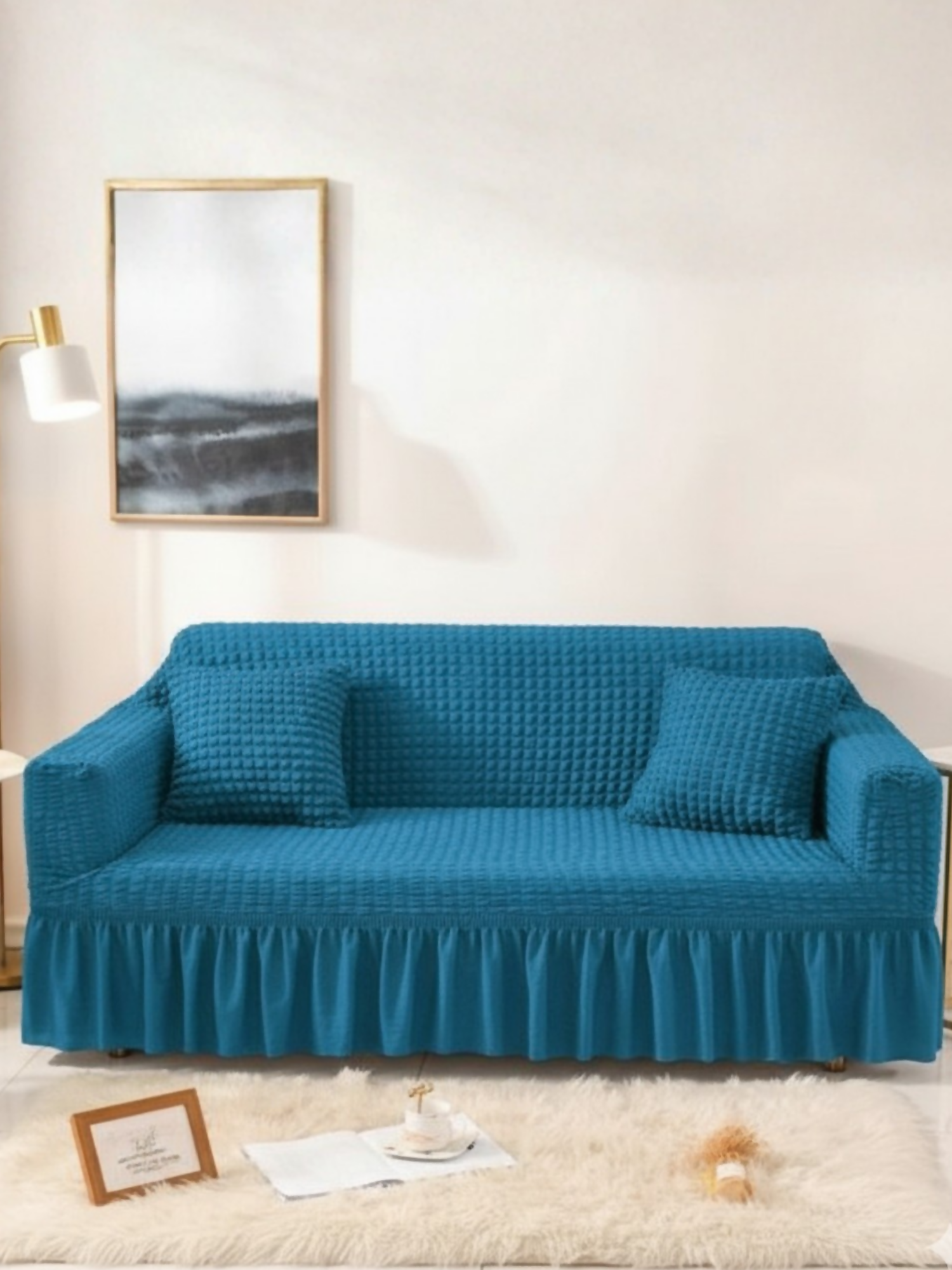 Elegant Bedding Persian Style Jersey Bubble Sofa Cover