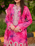 MH Cloth House Cotton Lawn Embroidered Stitched 3-Piece Suit-Gulabi Jhalak