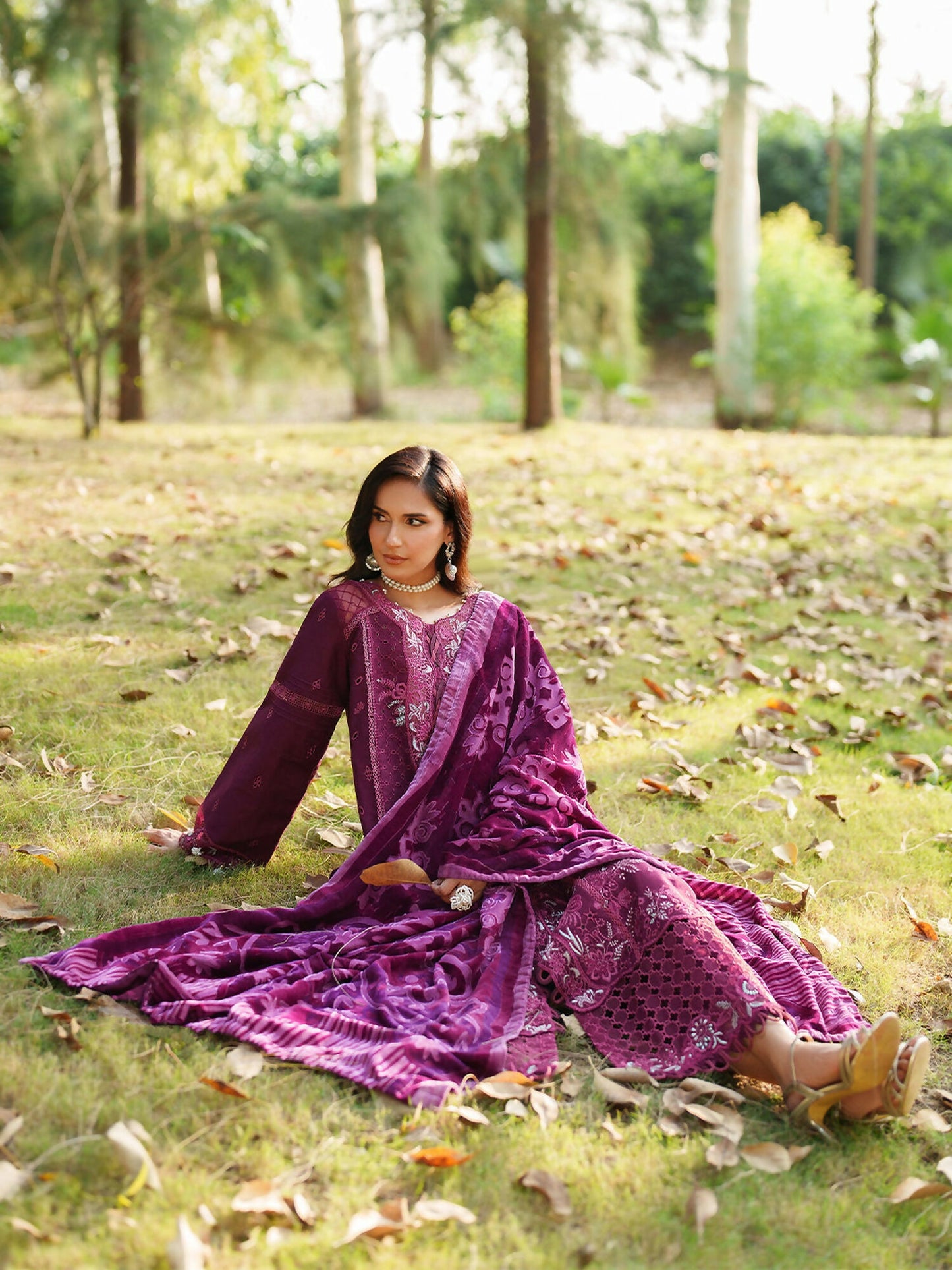 Parishay Panache Winter Corduroy Embroidered Unstitched 3-Piece Suit-PNE-04