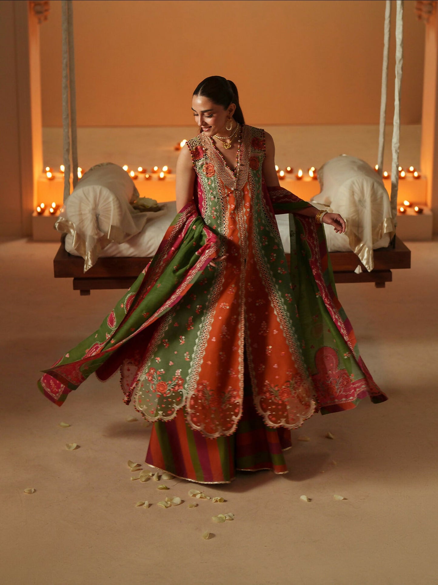 Binilyas Mashriq Luxury Lawn'26 Embroidered Unstitched 3-Piece Suit-D-114-B