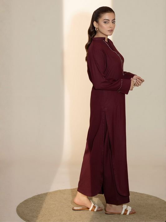 Mannat Clothing Winter-Basics'25 Linen Stitched Suit-Claire