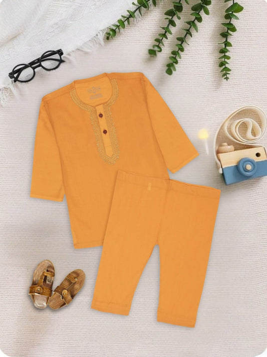 Velvour Boys Cotton Embroidered Stitched Kurta Pajama-VK08