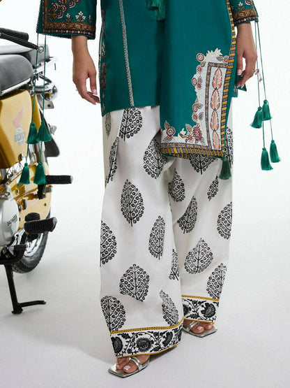 Jugnu by Hussain Rehar Lawn Embroidered Scarf-Thalia