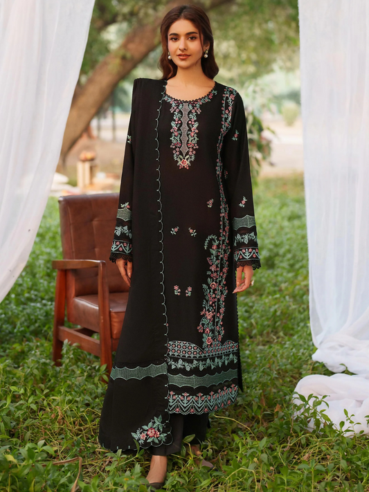 Panache Apparel Linen Embroidered Stitched Suit-Nehan