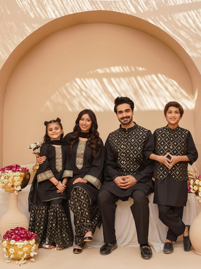 Kidoz Kloset Wash & Wear Kurta Pajama-Midnight Luxe-Boy