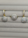 H&A Jewellery Dual Tone Crystal Earrings and Ring Set