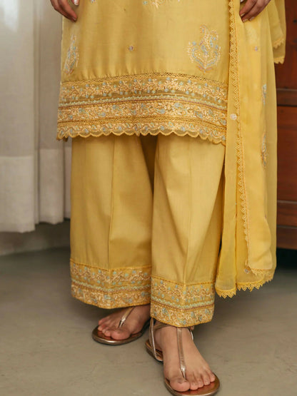 Mannat Clothing Spring Edit'25 Lawn Embroidered Stitched Suit-Dawn