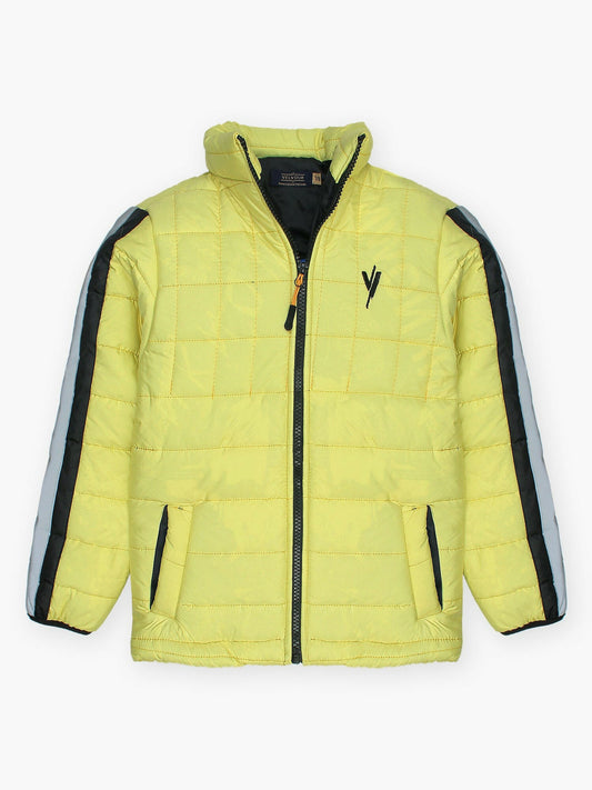 Yellow Velvour Puffer Jacket-VJ43-A