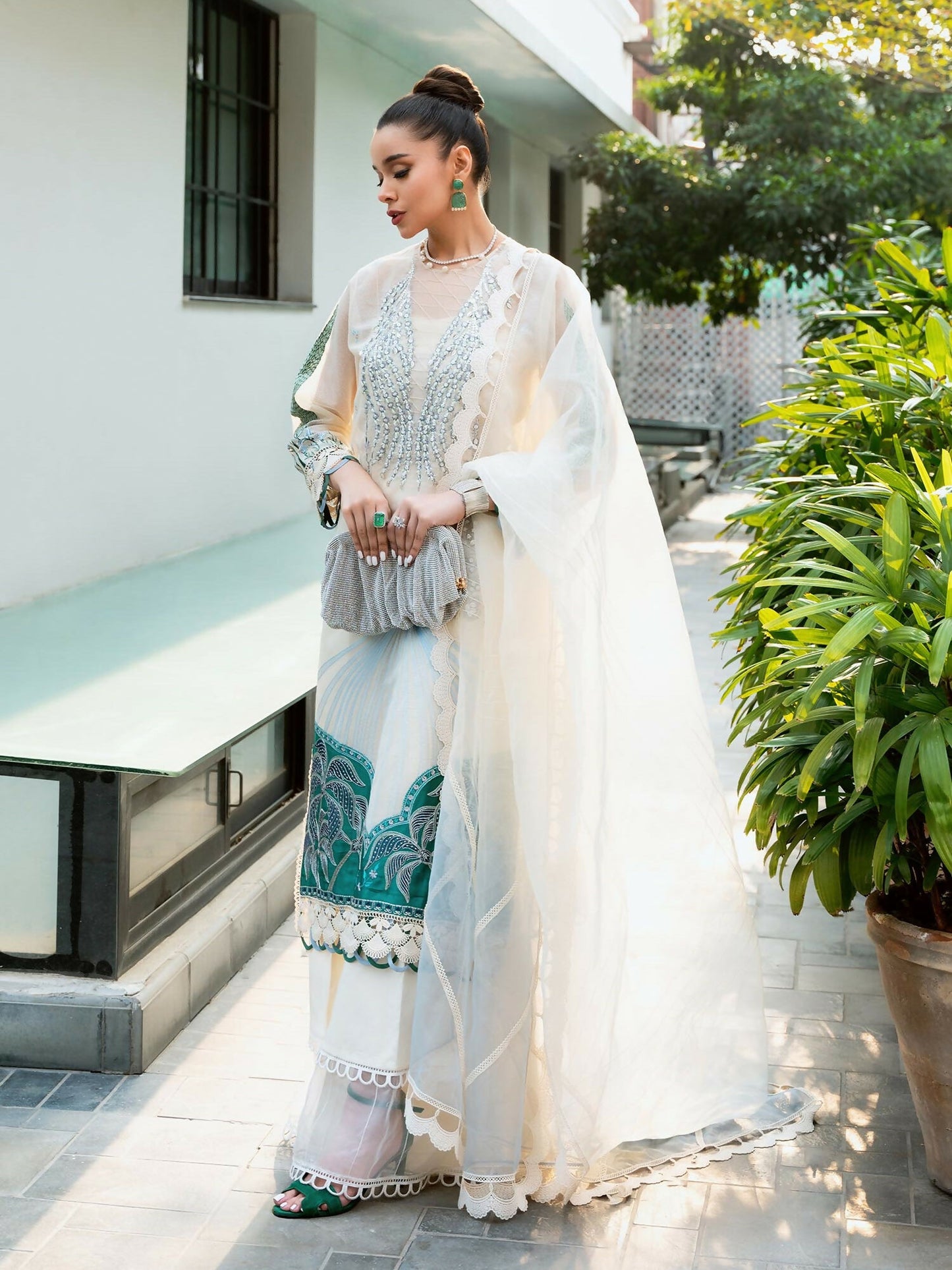 Shiza Hassan Aira Luxury Pret Cotton Net Embroidered Stitched 4-Piece Suit-Cyra