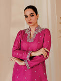 Allure By IH Raw Silk Embellished Stitched 3-Piece Suit-Rosette