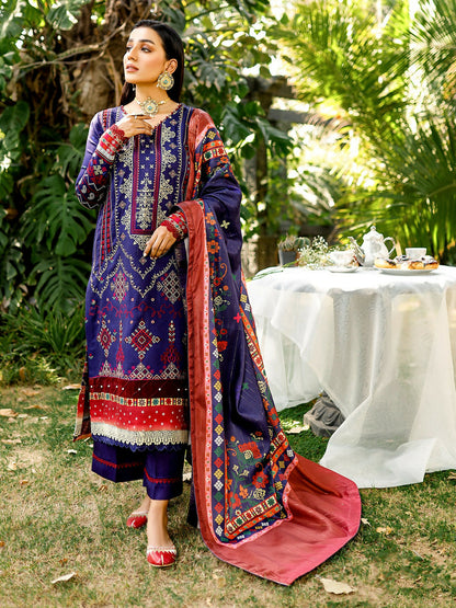 Binilyas Kotail Embroidered Unstitched 3-Piece Suit-763-B