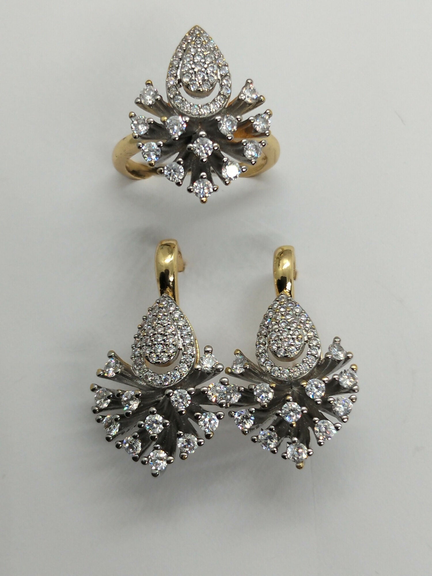 H&A Jewellery Dual Tone Earrings and Ring Set