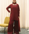 Mannat Clothing Suave Edit Raw Silk Stitched Suit-Claret