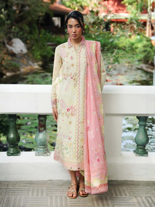 Qalamkar Qprints Lawn'26 Embroidered Unstitched 3-Piece Suit-AX-03-(A)-Mairi