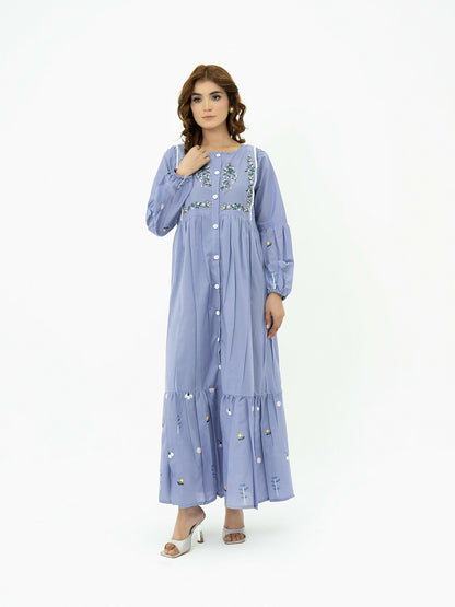Kachy Dhaagy Cotton Embroidered Maxi