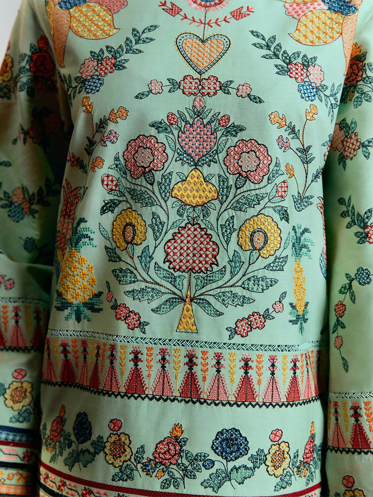 Jugnu by Hussain Rehar Summer Pret'25 Edit III Cotton Embroidered 2-Piece Suit-Dina