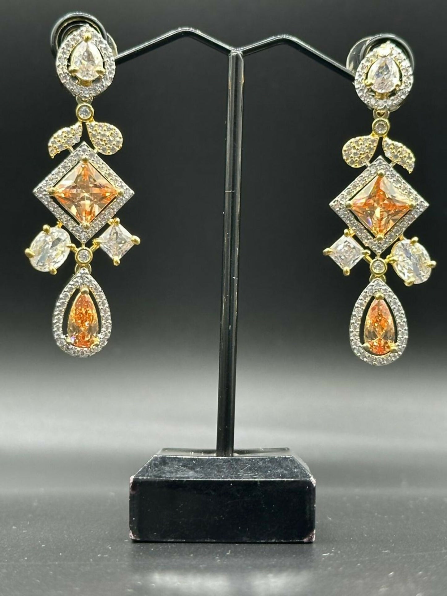 H&A Jewellery One Carat Silver and Gold Plated Earrings