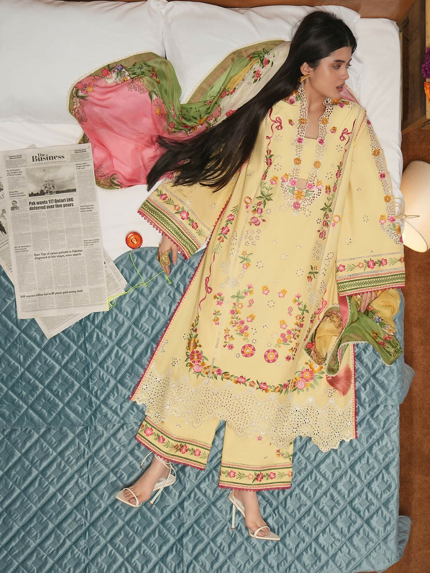 Jugnu by Hussain Rehar The Reserved View SS/Edit I Cotton Embroidered Unstitched 3-Piece Suit-Jahan