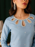 Allure By IH Raw Silk Embellished Stitched 3-Piece Suit-Nuray