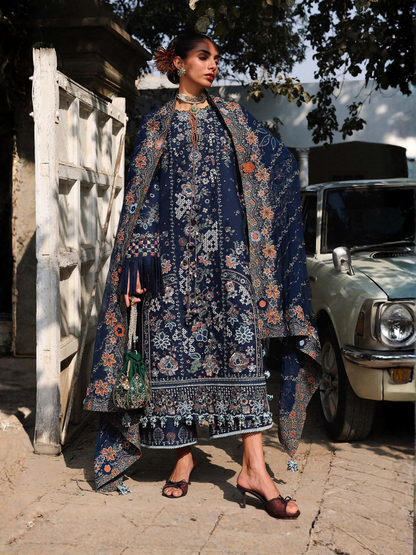 Hussain Rehar Luxury Lawn'26 Eid Edit Embroidered Unstitched 3-Piece Suit-Amalfi