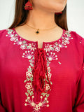 MH Cloth House Khaadi Net Embroidered Stitched 2-Piece Suit-Lalkaar