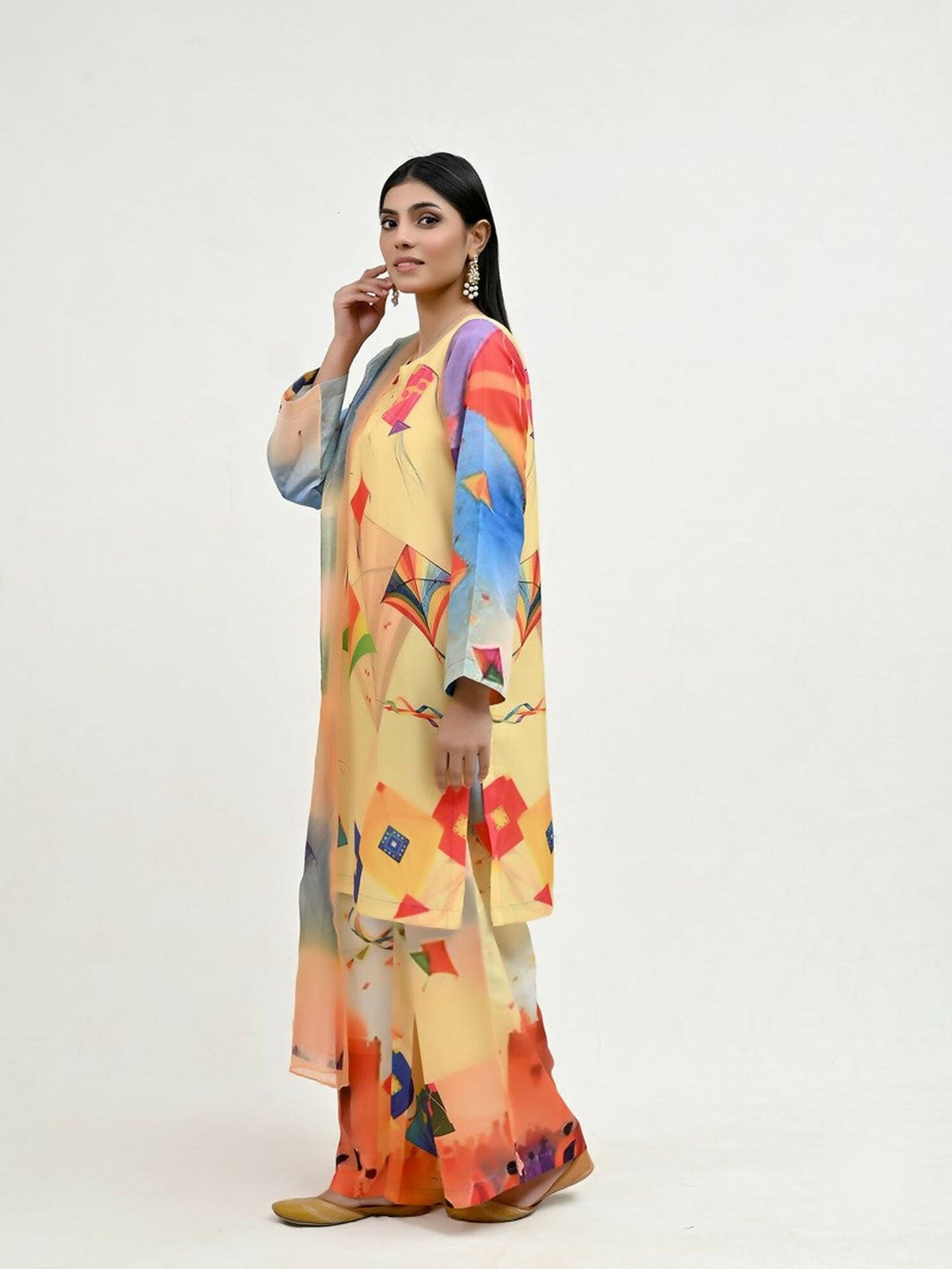 Imran Aftab Basant Mela Raw Silk Printed Stitched 3-Piece Suit-IARP 04