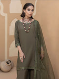 Hemstitch Raw Silk Embroidered Stitched Sharara-Noor