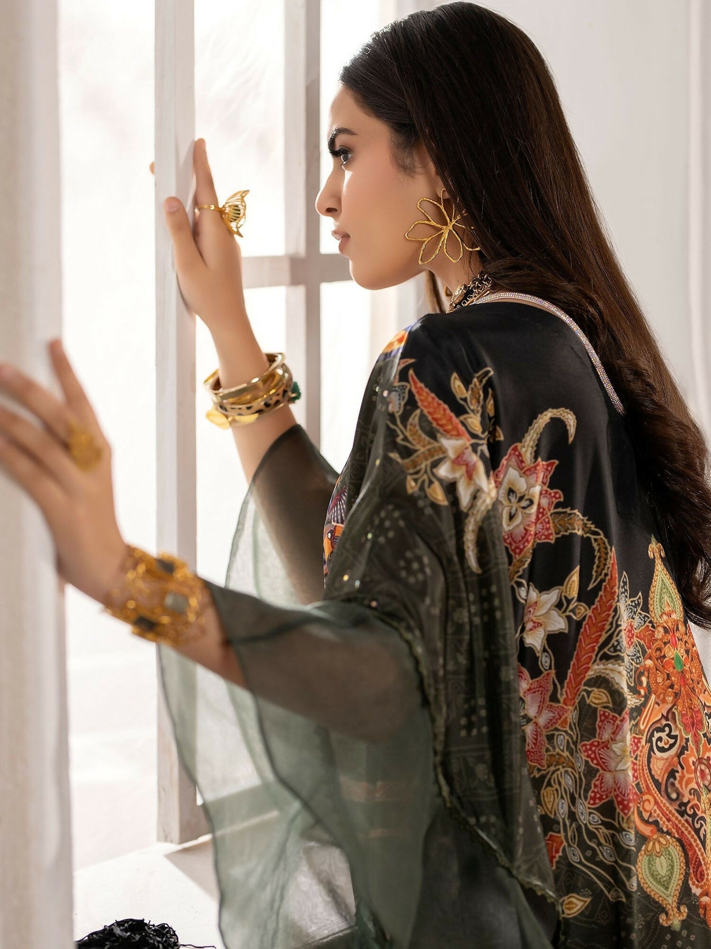 Shiza Hassan Miha Luxury Pret Pure Grip Embellished 1-Piece Kaftan-Scarlette