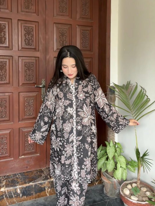 Bin Shaukat Khaddar Printed Stitched 2-Piece Suit