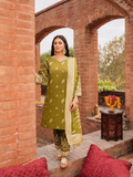 Panache Apparel Chambray Katan Embroidered Stitched Suit-Sumbul