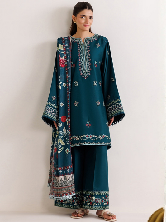 Panache Apparel Mistfall Vol II Cotton Embroidered Stitched Suit-Lunea