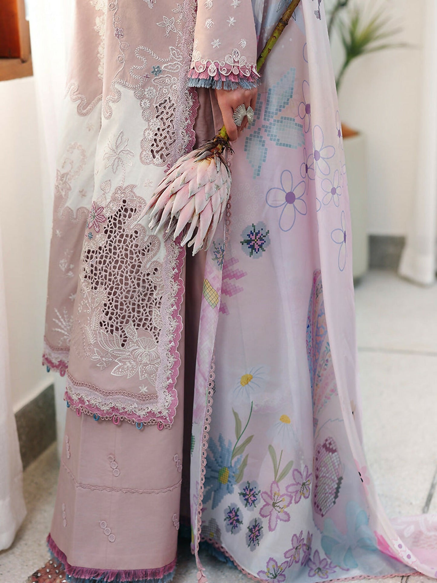 Qalamkar Chikankari Eid Edit'26 Lawn Embroidered Unstitched 3-Piece Suit-CM-06 Noura