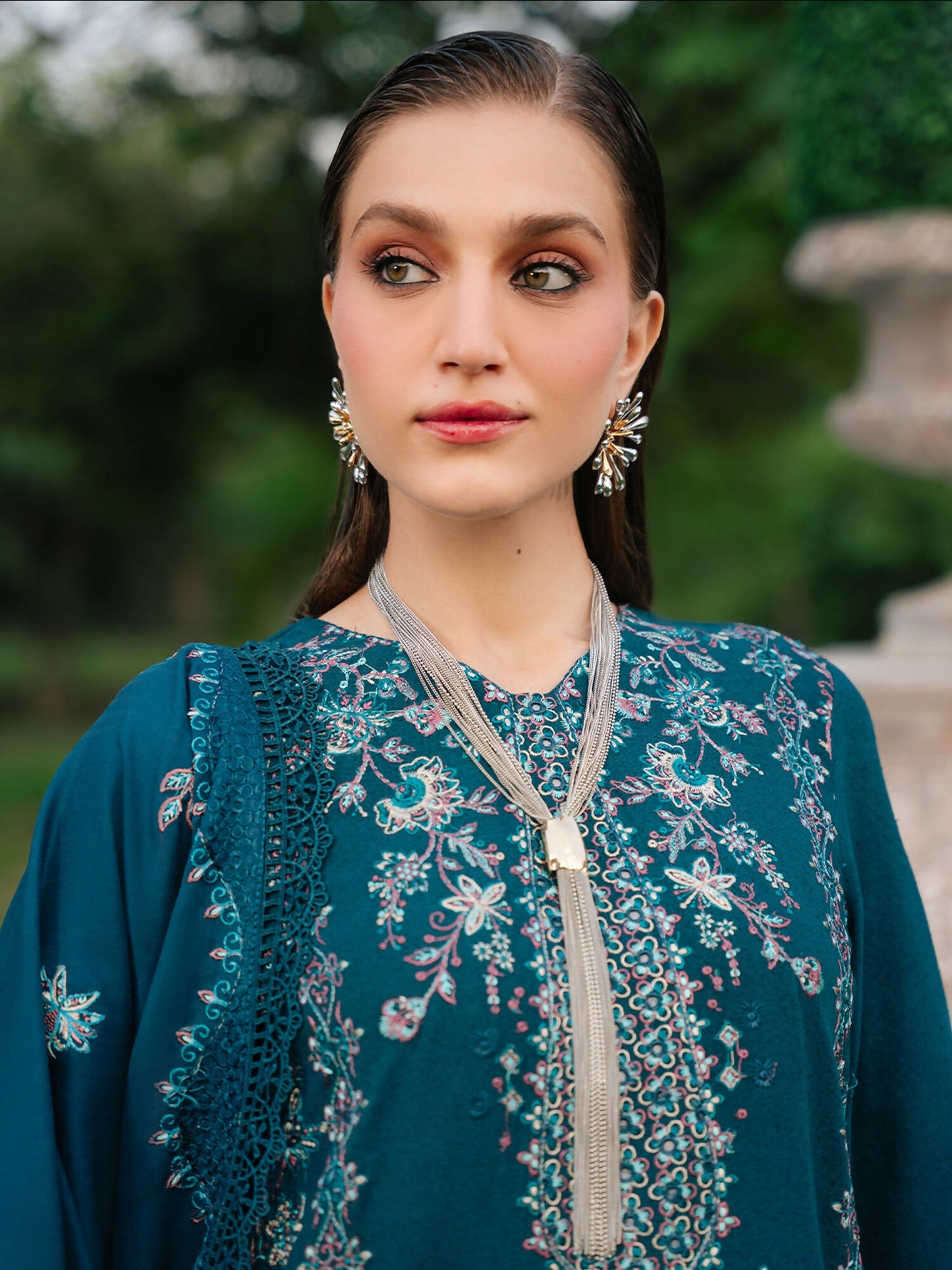 Mahnur Secret Garden Karandi Embroidered Stitched 3-Piece Suit–SG-009