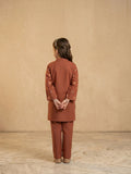 Velvour Girls Cotton Embroidered Co-Ord Set-VG216-B