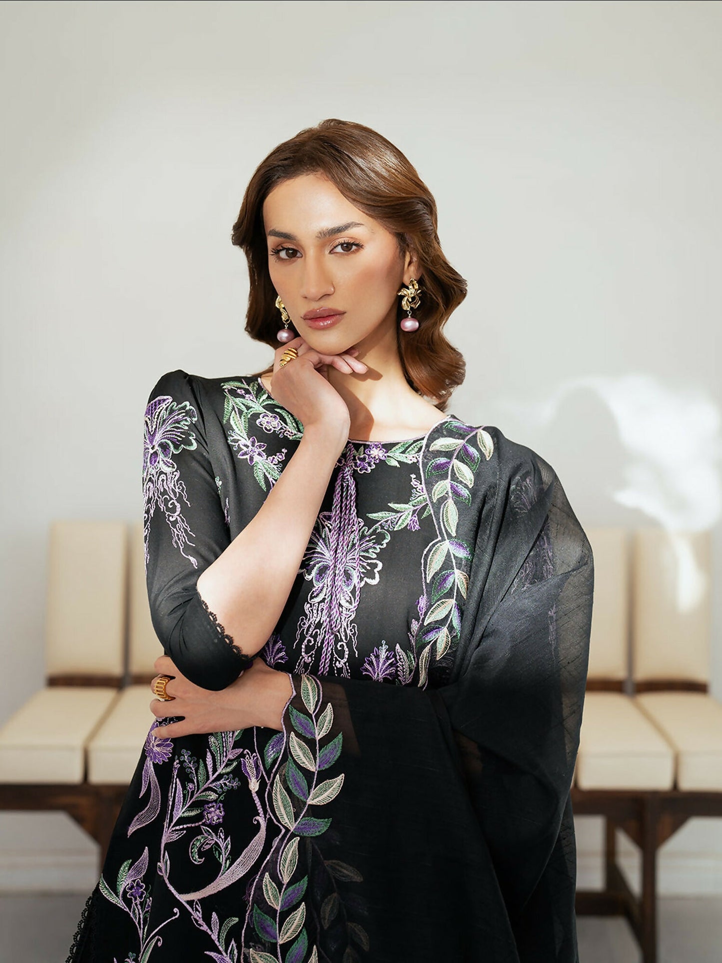 Mahnur Sera Pret'26 Lawn Embroidered Unstitched 3-Piece Suit-SP-07