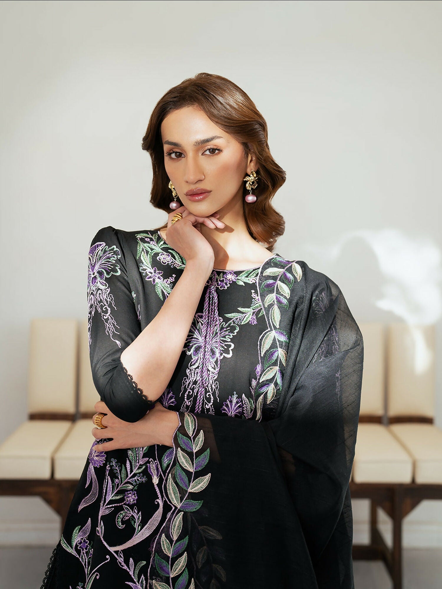 Mahnur Sera Pret'26 Lawn Embroidered Unstitched 3-Piece Suit-SP-07