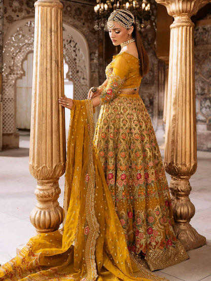 Shiza Hassan Shehnai Organza Embellished Stitched 3-Piece Suit-Camelia