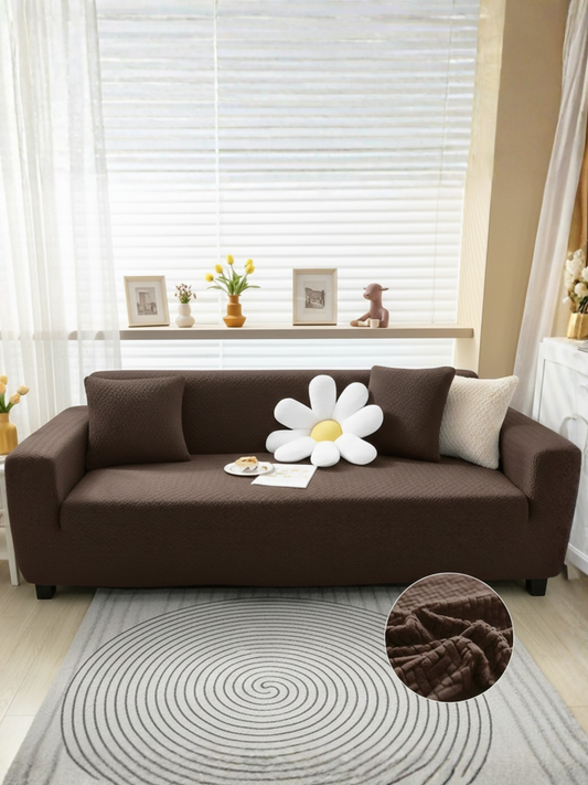 Elegant Bedding Stripe Jacquard Fitted Sofa Cover