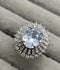 H&A Jewellery 18K Gold Polished Zircon Halo Ring