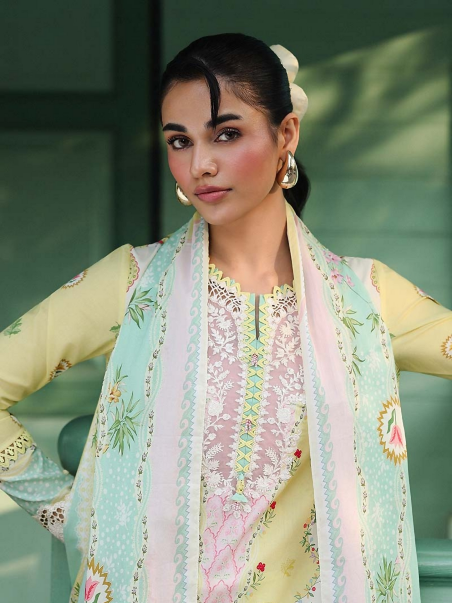 Qalamkar Qprints Lawn'26 Embroidered Unstitched 3-Piece Suit-AX-10-(A)-Jovie