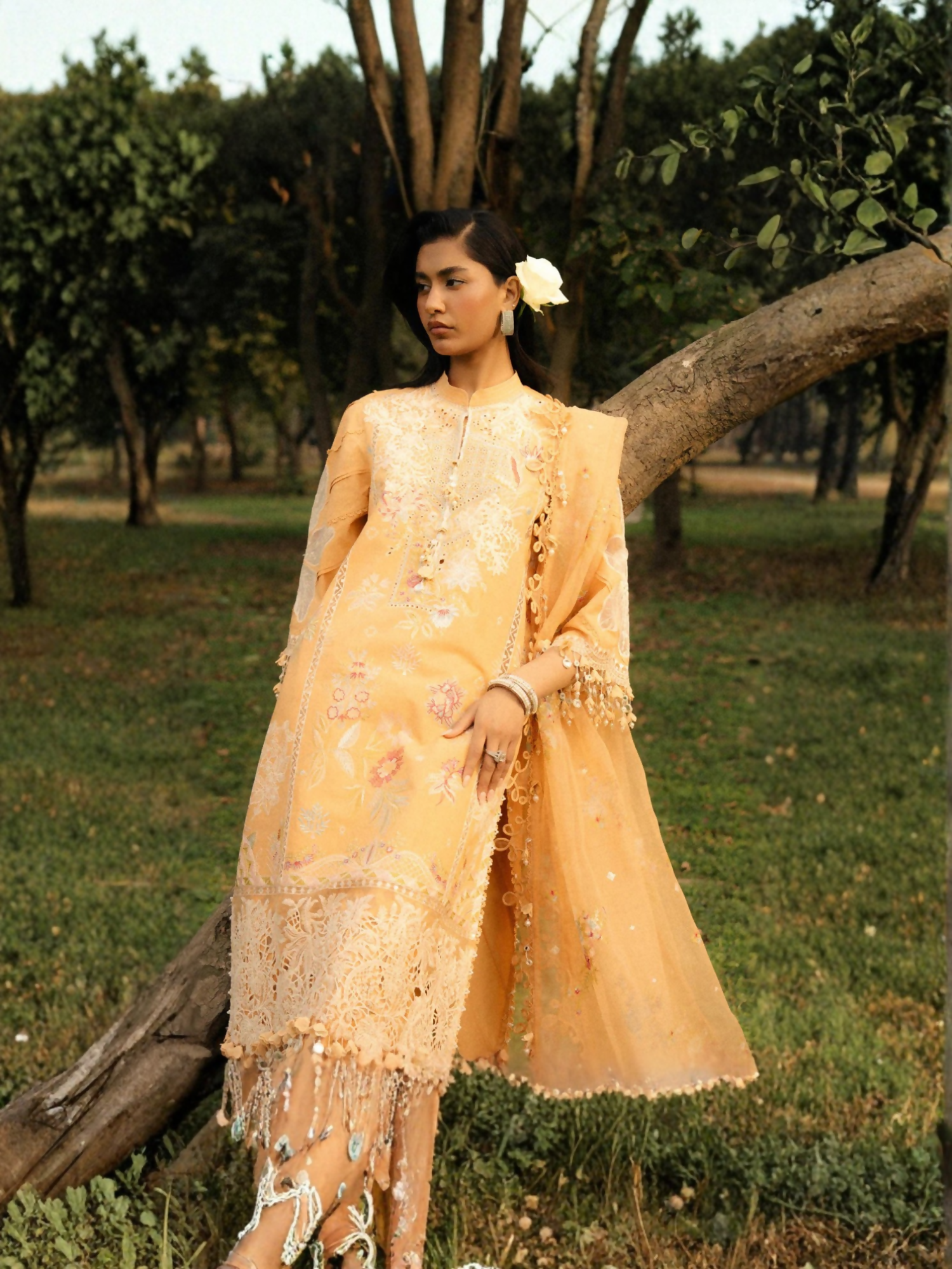 Sana Safinaz Luxury Lawn'25 Lawn Embroidered Unstitched 3-Piece Suit-L251-008B-3CT