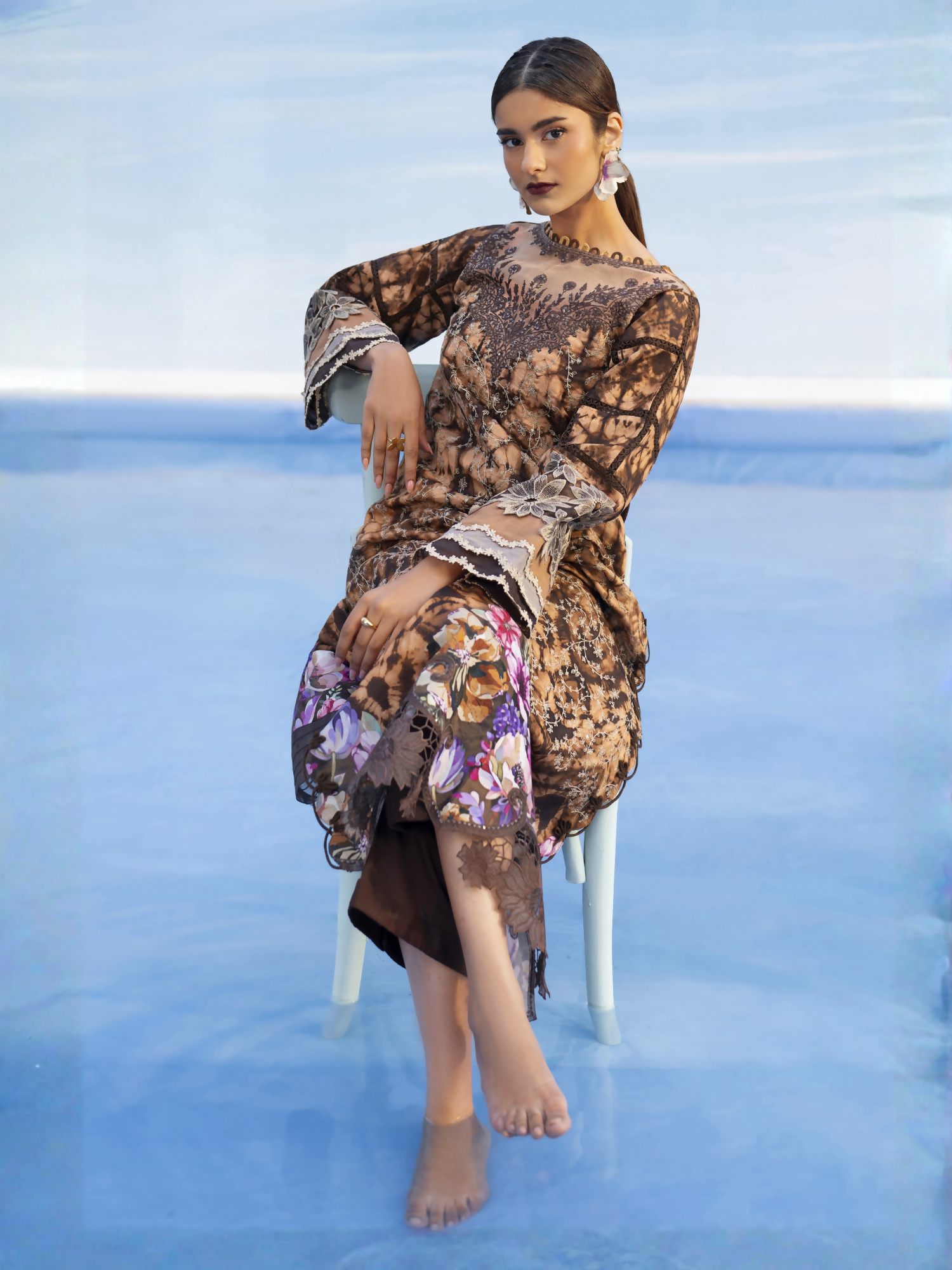 Parishay Ivy Bloom'26 Lawn Embroidered Unstitched 3-Piece Suit-IB-12